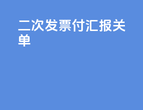 二次发票付汇报关单