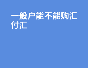 一般户能不能购汇付汇