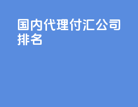 国内代理付汇公司排名