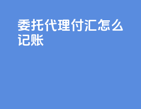 委托代理付汇怎么记账