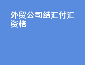 外贸公司结汇付汇资格