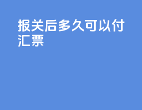 报关后多久可以付汇票