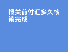 报关前付汇多久核销完成
