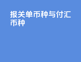 报关单币种与付汇币种