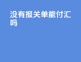 没有报关单能付汇吗