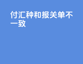 付汇种和报关单不一致