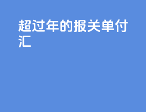 超过3年的报关单付汇