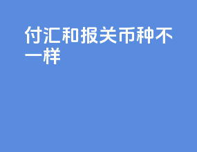 付汇和报关币种不一样