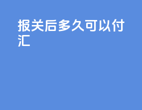 报关后多久可以付汇