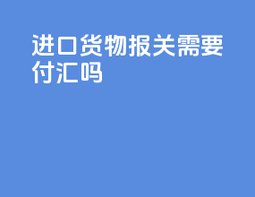 进口货物报关需要付汇吗