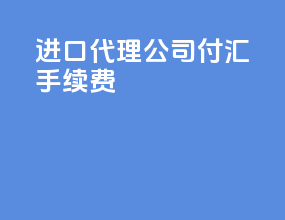 进口代理公司付汇手续费