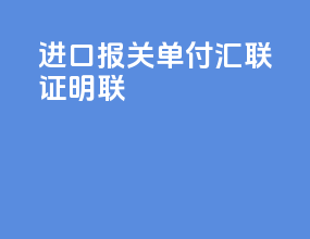 进口报关单付汇联证明联