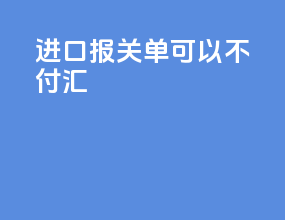 进口报关单可以不付汇