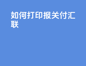 如何打印报关付汇联