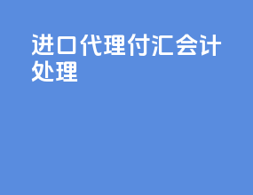 进口代理付汇会计处理