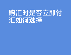 购汇时是否立即付汇如何选择