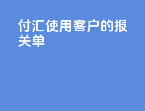 付汇使用客户的报关单