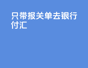 只带报关单去银行付汇