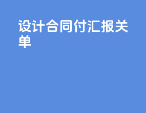 设计合同付汇报关单