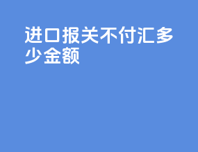 进口报关不付汇多少金额