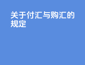 关于付汇与购汇的规定