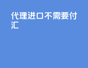 代理进口不需要付汇