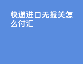 快递进口无报关怎么付汇