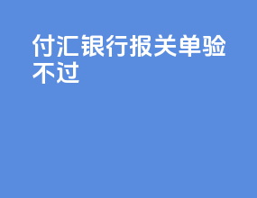 付汇银行报关单验不过