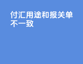 付汇用途和报关单不一致
