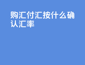 购汇付汇按什么确认汇率