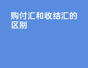 购付汇和收结汇的区别