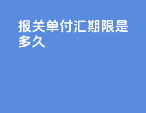 报关单付汇期限是多久