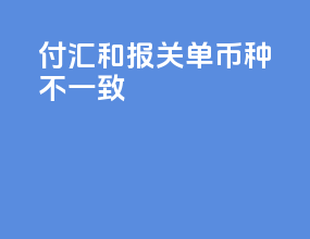 付汇和报关单币种不一致