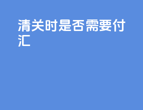 清关时是否需要付汇