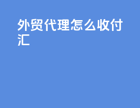 外贸代理怎么收付汇