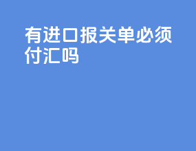 有进口报关单必须付汇吗