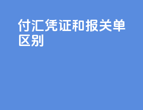 付汇凭证和报关单区别