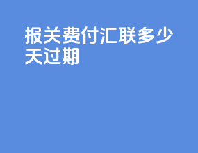 报关费付汇联多少天过期
