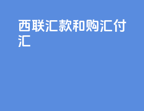 西联汇款和购汇付汇