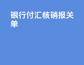 银行付汇核销报关单