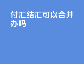 付汇结汇可以合并办吗