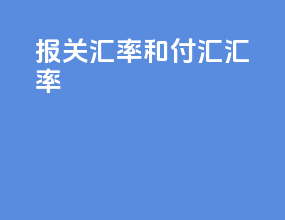 报关汇率和付汇汇率