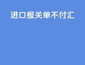 进口报关单不付汇