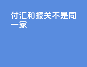 付汇和报关不是同一家