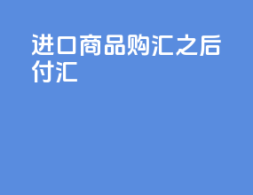 进口商品购汇之后付汇