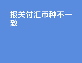 报关付汇币种不一致