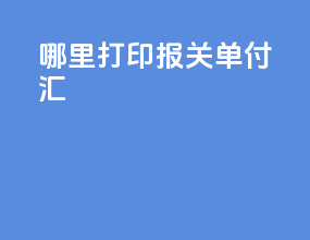 哪里打印报关单付汇