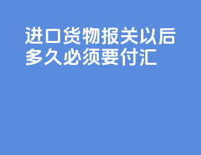 进口货物报关以后多久必须要付汇