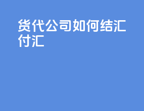 货代公司如何结汇付汇