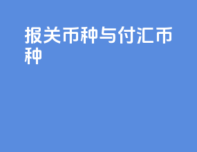 报关币种与付汇币种